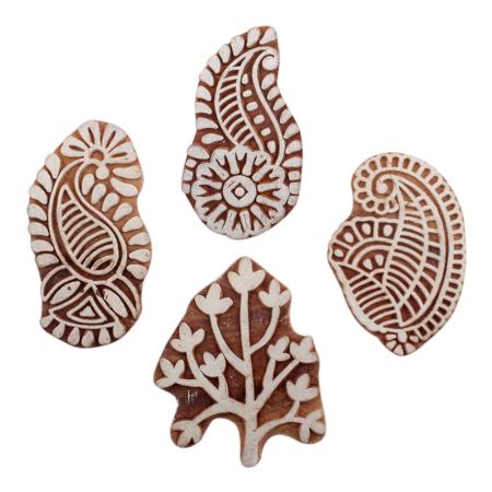 Set of 4 Piece New Mix Wooden Printing Block